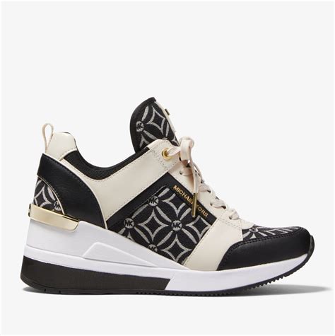 michael michael kors georgie logo and leather trainer|Michael Kors georgie trainer sneakers.